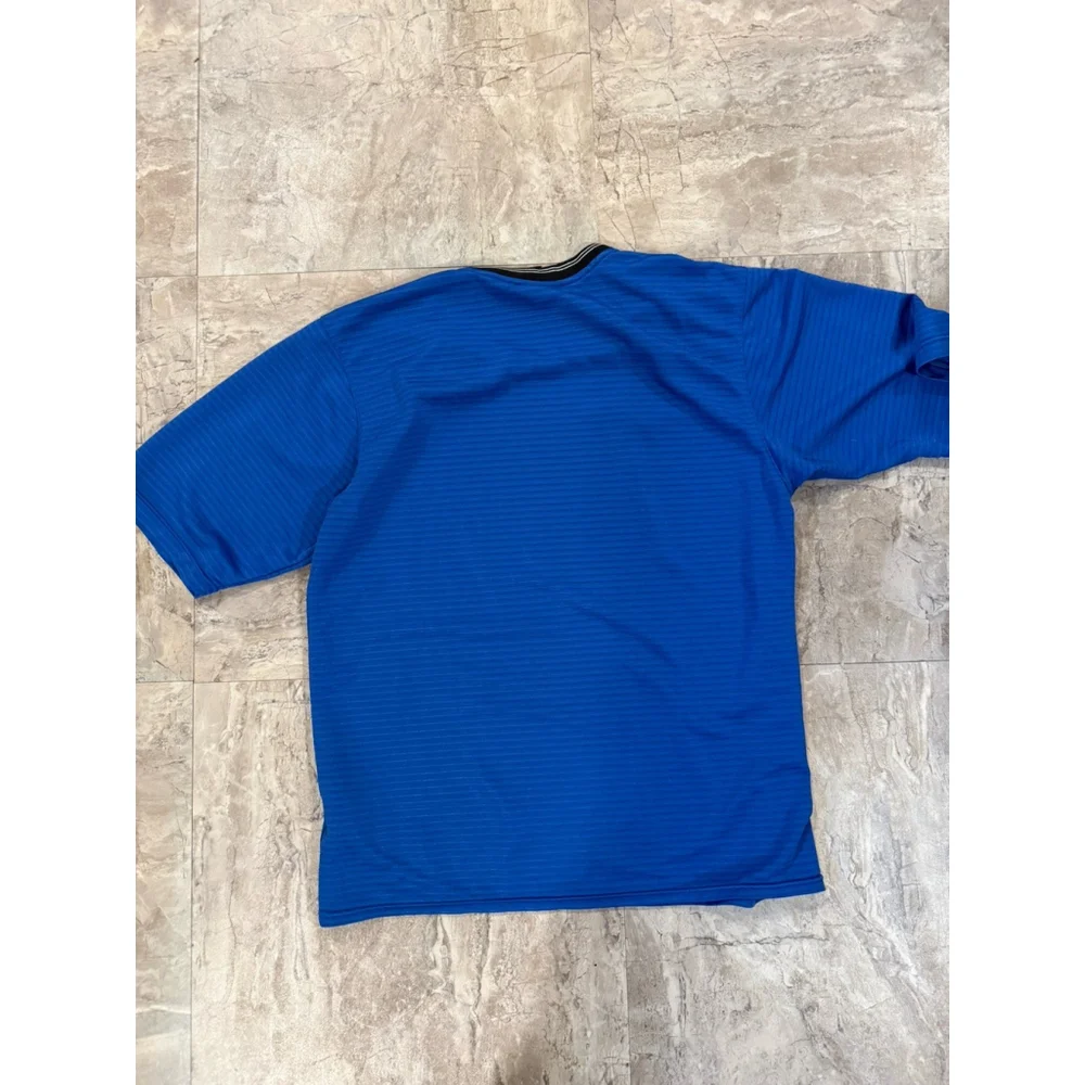VTG 90s Nike TEAM Streetwear T-Shirt Rare Retro Blue Crew Neck Logo Swoosh Sz L